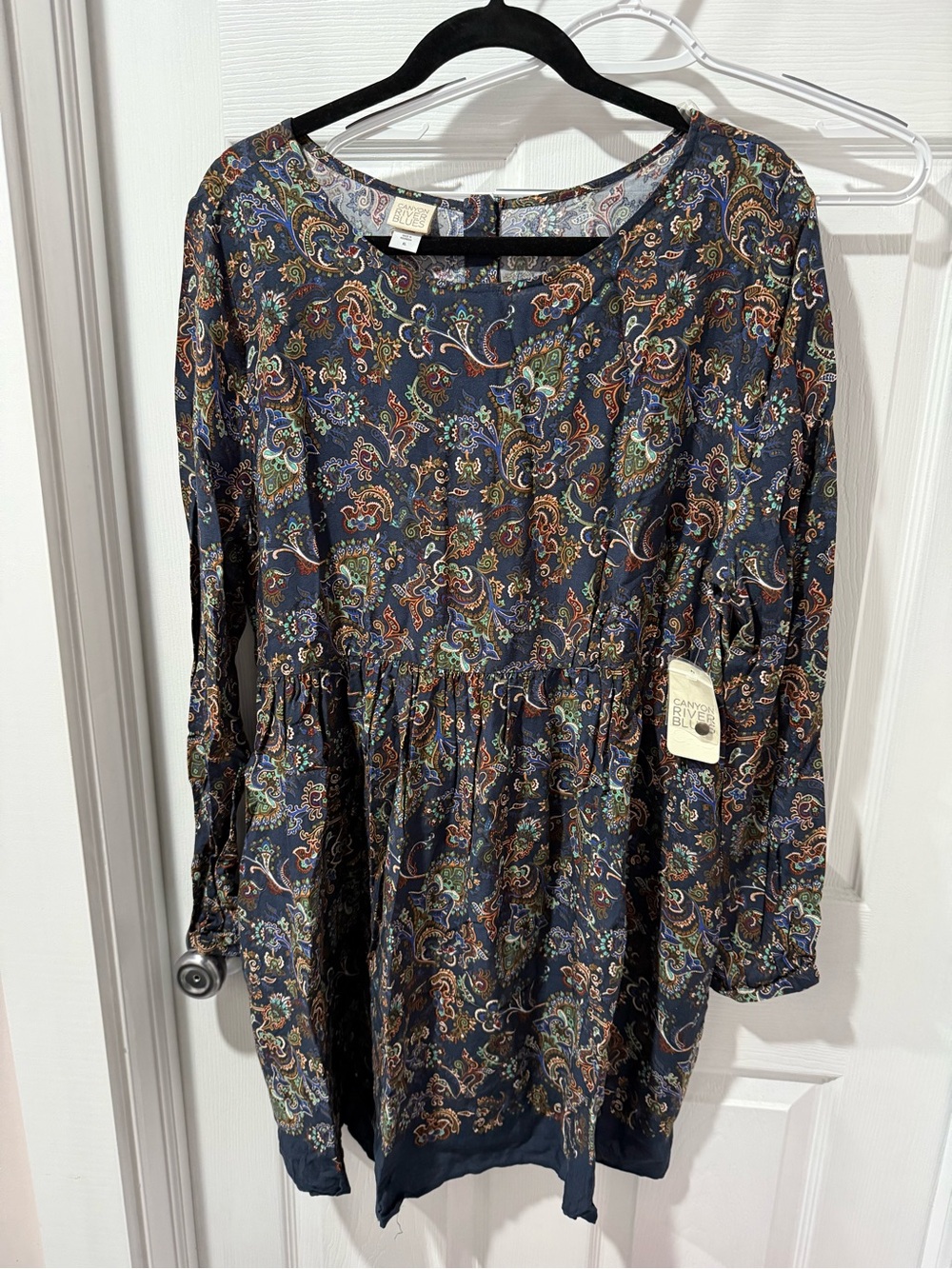 NWT Canyon River Blues Navy Paisley Dress size XL